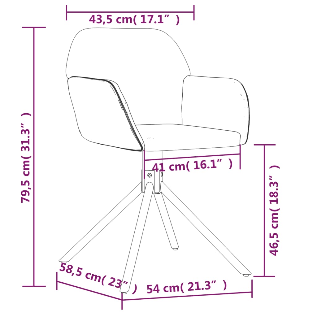 vidaXL Chaises de salle à manger pivotantes 2 pcs Gris clair Velours