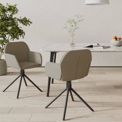 vidaXL Chaises de salle à manger pivotantes 2 pcs Gris clair Velours