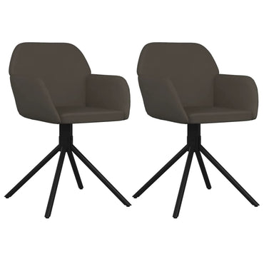 vidaXL Chaises de salle à manger 2 pcs Pivotantes Gris foncé Velours