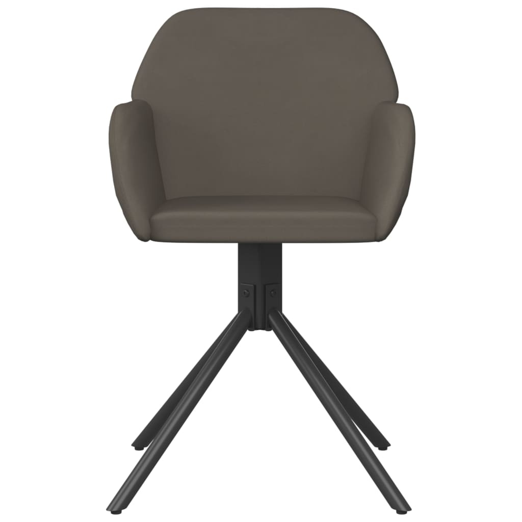 vidaXL Chaises de salle à manger 2 pcs Pivotantes Gris foncé Velours