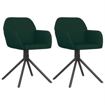 vidaXL Chaises de salle à manger pivotantes 2 pcs Vert foncé Velours