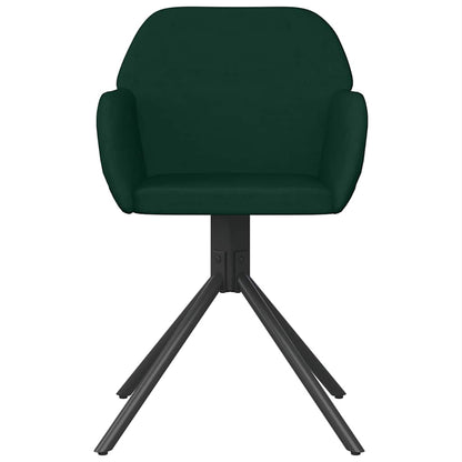vidaXL Chaises de salle à manger pivotantes 2 pcs Vert foncé Velours