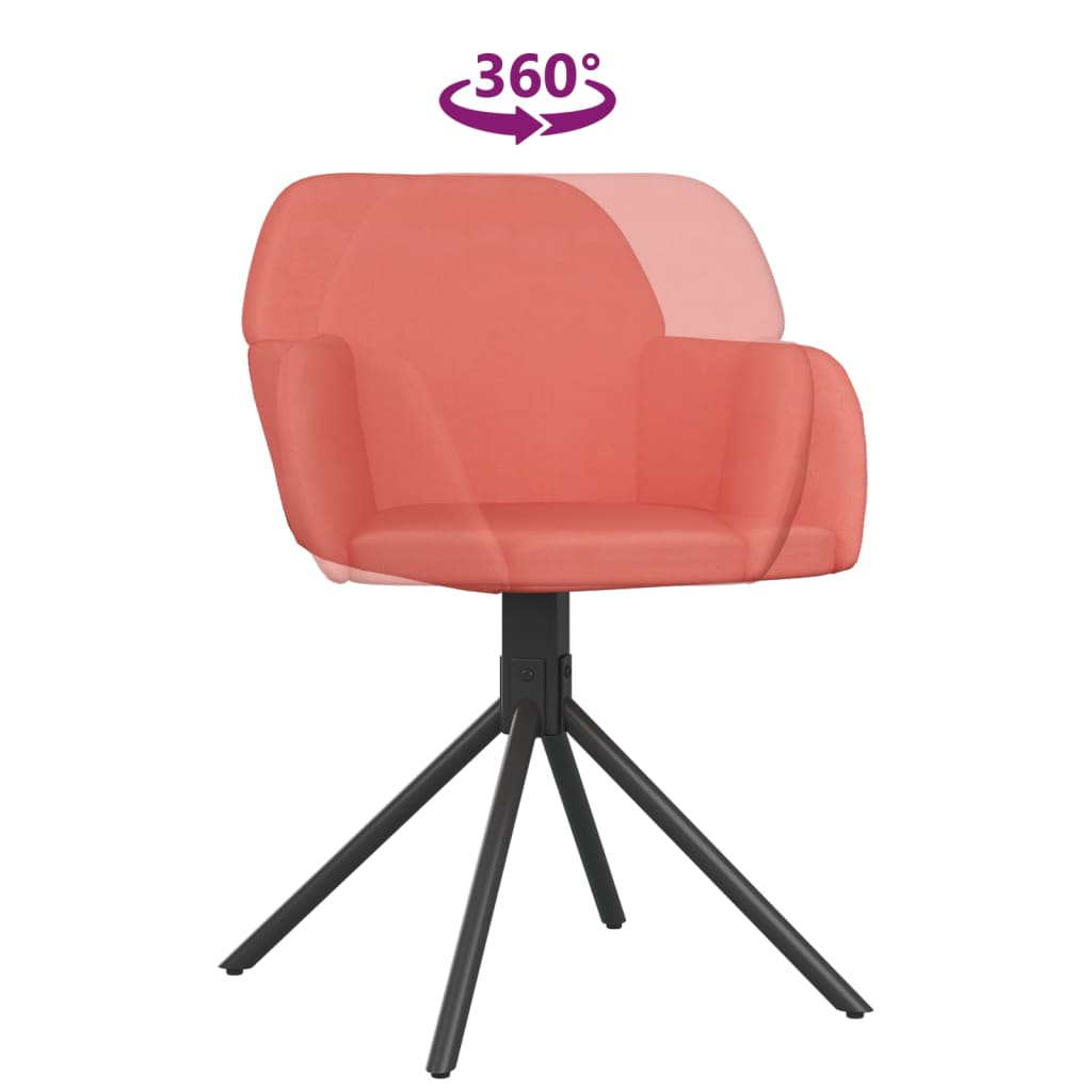 vidaXL Chaises de salle à manger 2 pcs Pivotantes Velours rose