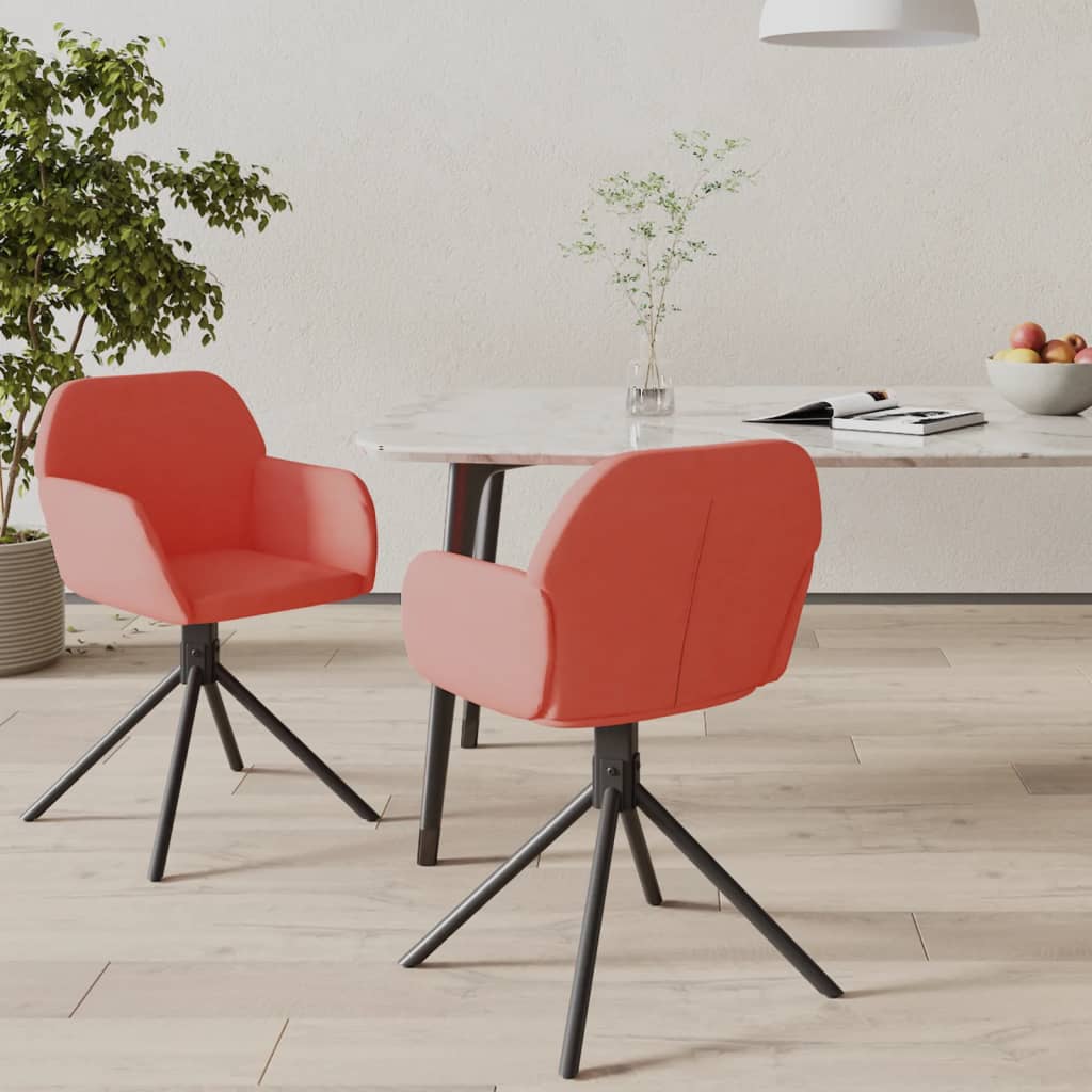 vidaXL Chaises de salle à manger 2 pcs Pivotantes Velours rose