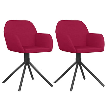 vidaXL Chaises de salle à manger pivotantes 2 pcs Velours rouge bordeaux