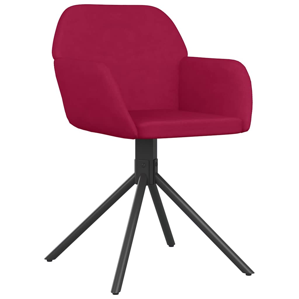 vidaXL Chaises de salle à manger pivotantes 2 pcs Velours rouge bordeaux