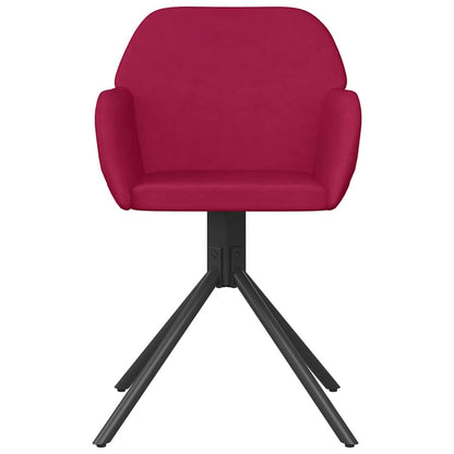 vidaXL Chaises de salle à manger pivotantes 2 pcs Velours rouge bordeaux