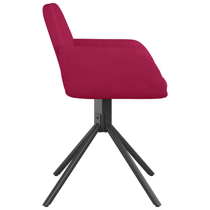 vidaXL Chaises de salle à manger pivotantes 2 pcs Velours rouge bordeaux