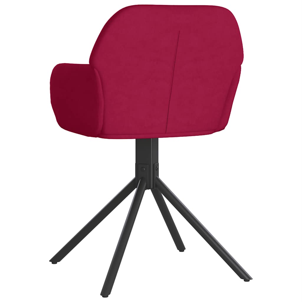 vidaXL Chaises de salle à manger pivotantes 2 pcs Velours rouge bordeaux
