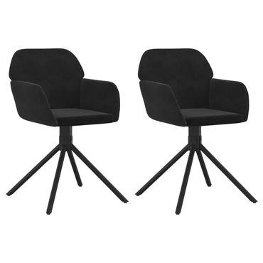 vidaXL Chaises de salle à manger pivotantes 2 pcs Velours noir