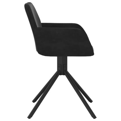 vidaXL Chaises de salle à manger pivotantes 2 pcs Velours noir