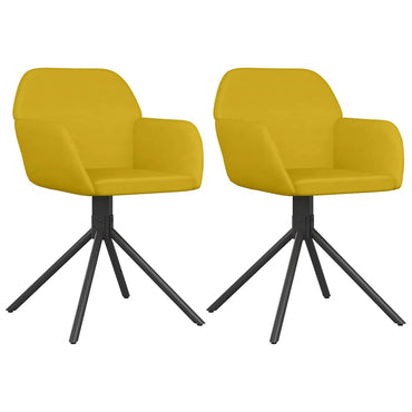 vidaXL Chaises de salle à manger pivotantes 2 pcs Velours Jaune