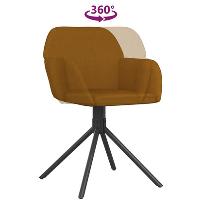 vidaXL Esszimmerstühle 2 Stk. Drehbar Braun Samt