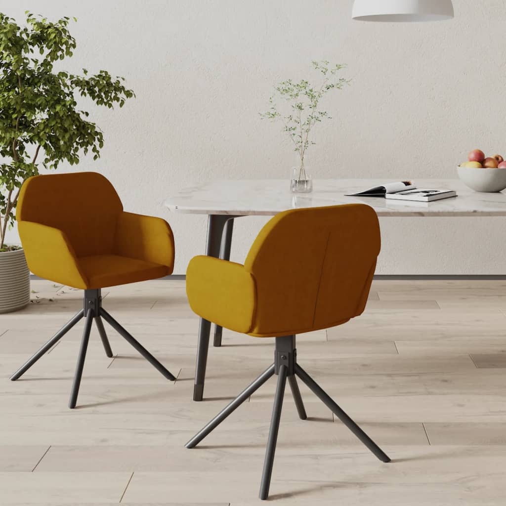 vidaXL Esszimmerstühle 2 Stk. Drehbar Braun Samt