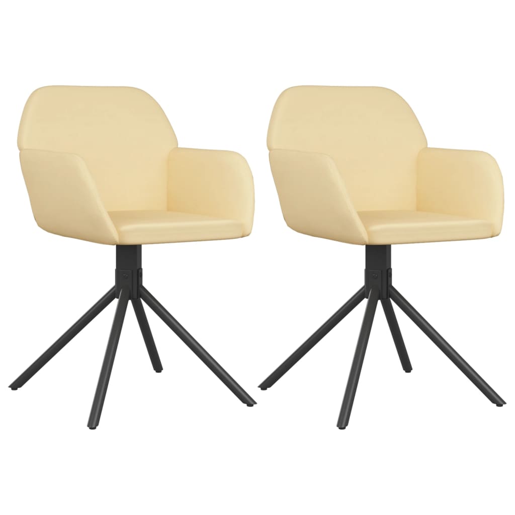 vidaXL Chaises de salle à manger pivotantes 2 pcs Crème Velours