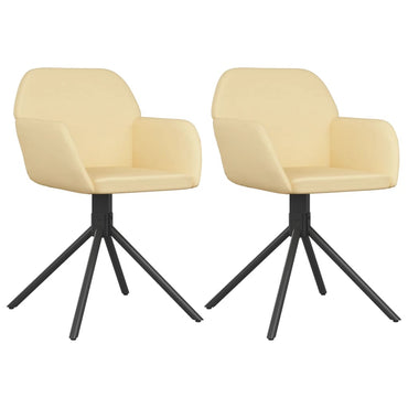 vidaXL Chaises de salle à manger pivotantes 2 pcs Crème Velours
