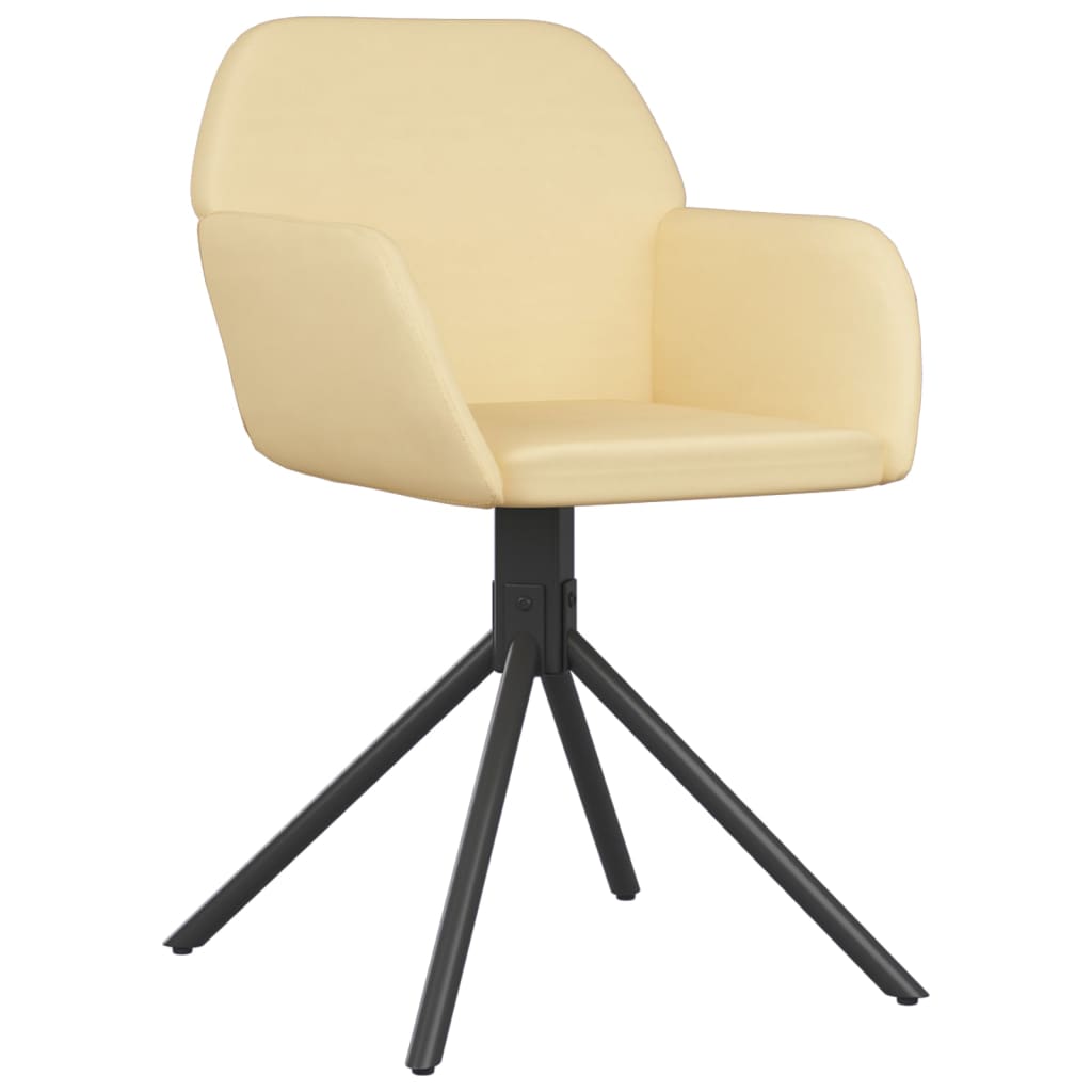 vidaXL Chaises de salle à manger pivotantes 2 pcs Crème Velours