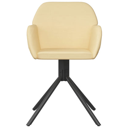 vidaXL Chaises de salle à manger pivotantes 2 pcs Crème Velours