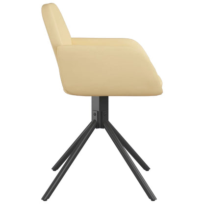 vidaXL Chaises de salle à manger pivotantes 2 pcs Crème Velours