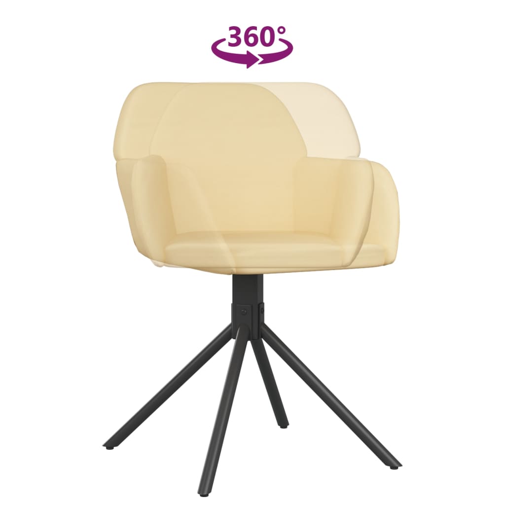 vidaXL Chaises de salle à manger pivotantes 2 pcs Crème Velours