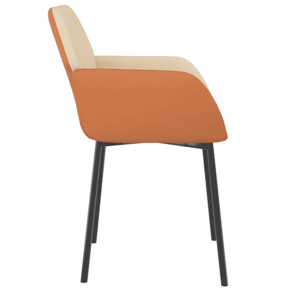 vidaXL Chaises de salle à manger 2 pcs Crème Tissu et similicuir