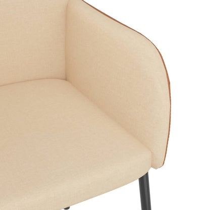 vidaXL Chaises de salle à manger 2 pcs Crème Tissu et similicuir