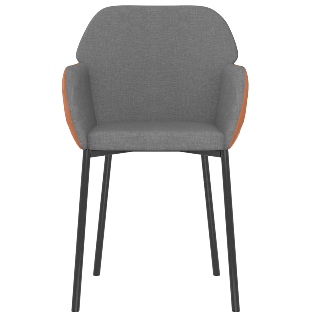 vidaXL Chaises de salle à manger 2 pcs Gris clair Tissu et similicuir