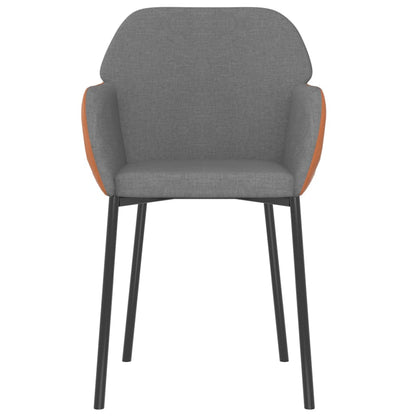 vidaXL Chaises de salle à manger 2 pcs Gris clair Tissu et similicuir