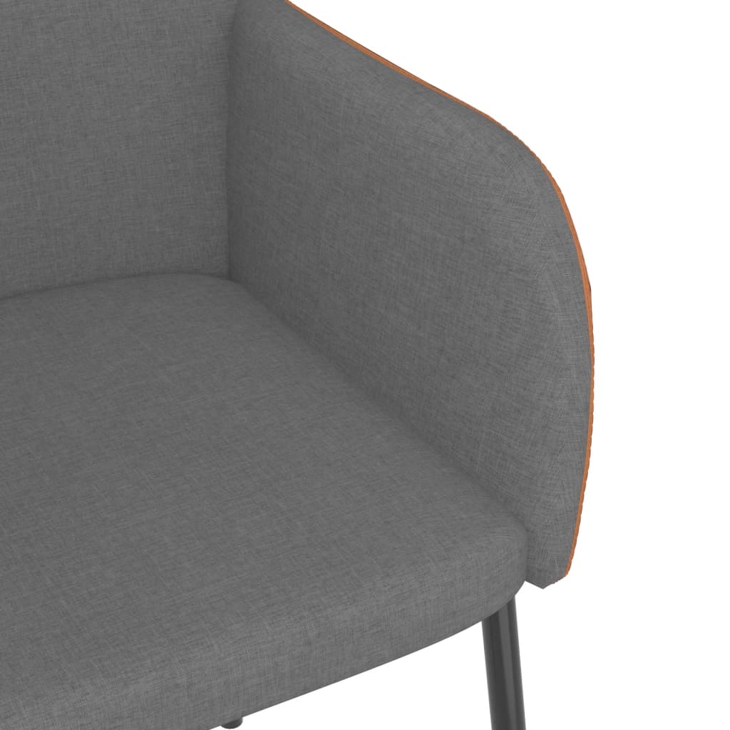 vidaXL Chaises de salle à manger 2 pcs Gris clair Tissu et similicuir