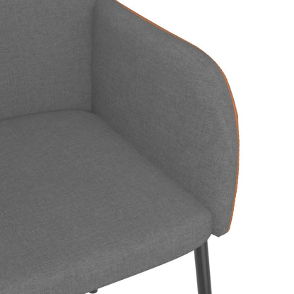 vidaXL Chaises de salle à manger 2 pcs Gris clair Tissu et similicuir