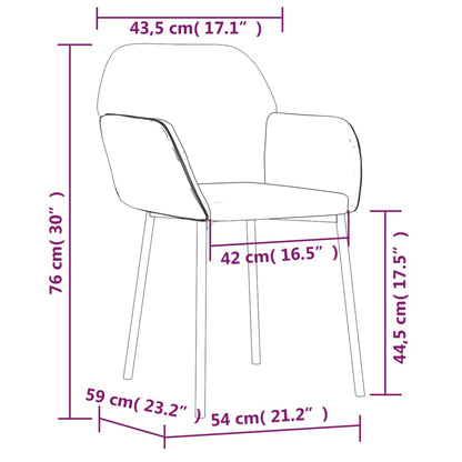 vidaXL Chaises de salle à manger 2 pcs Gris clair Tissu et similicuir