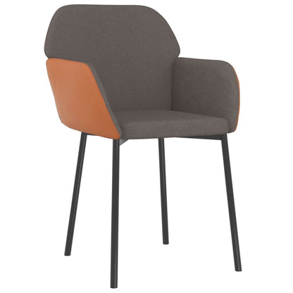 vidaXL Chaises de salle à manger 2 pcs Tissu et similicuir gris foncé