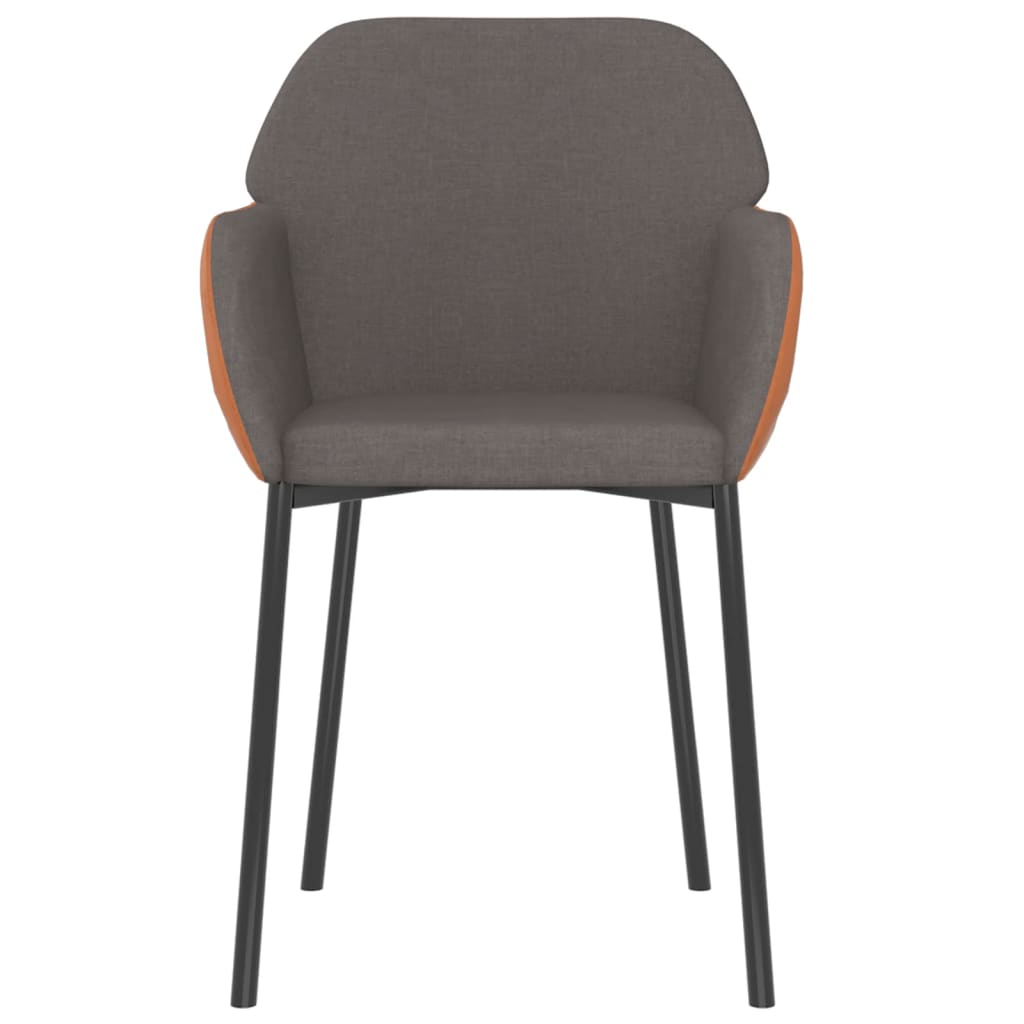 vidaXL Chaises de salle à manger 2 pcs Tissu et similicuir gris foncé