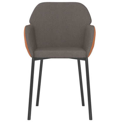 vidaXL Chaises de salle à manger 2 pcs Tissu et similicuir gris foncé