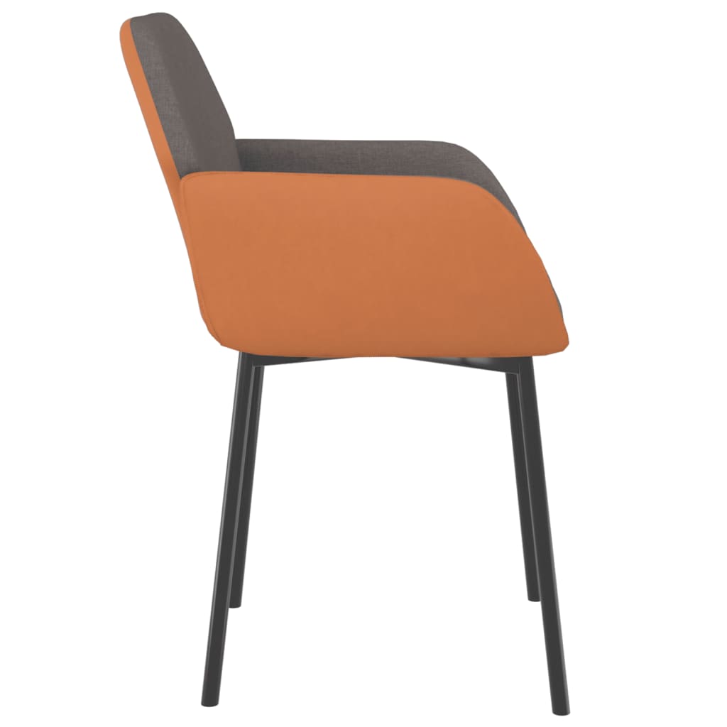 vidaXL Chaises de salle à manger 2 pcs Tissu et similicuir gris foncé