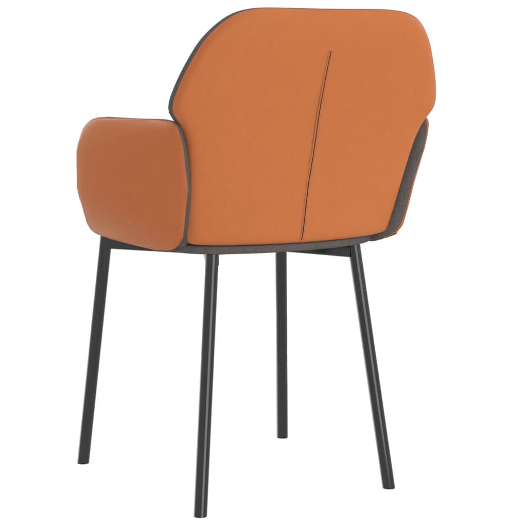 vidaXL Chaises de salle à manger 2 pcs Tissu et similicuir gris foncé