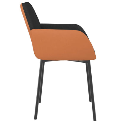 vidaXL Chaises de salle à manger 2 pcs Tissu et similicuir noirs