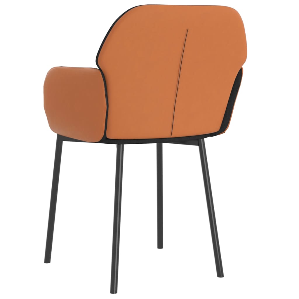 vidaXL Chaises de salle à manger 2 pcs Tissu et similicuir noirs