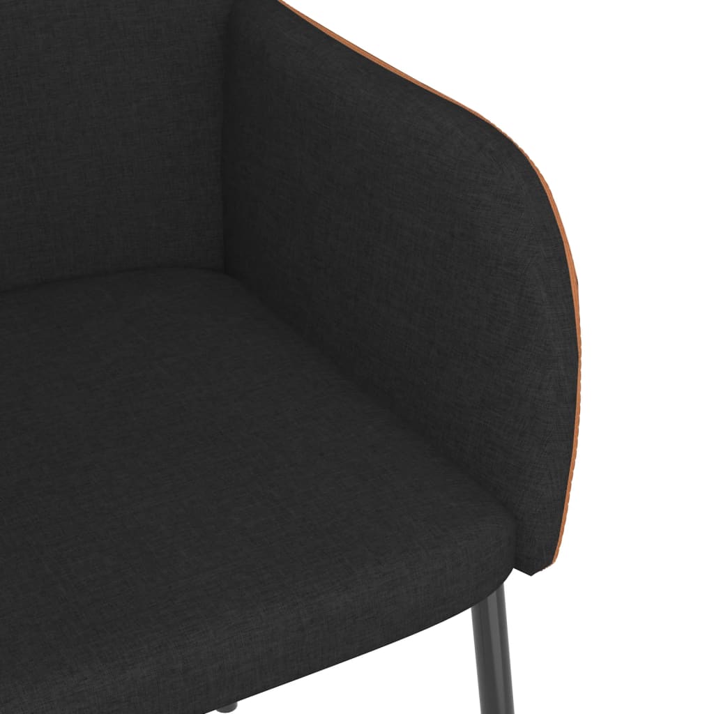 vidaXL Chaises de salle à manger 2 pcs Tissu et similicuir noirs