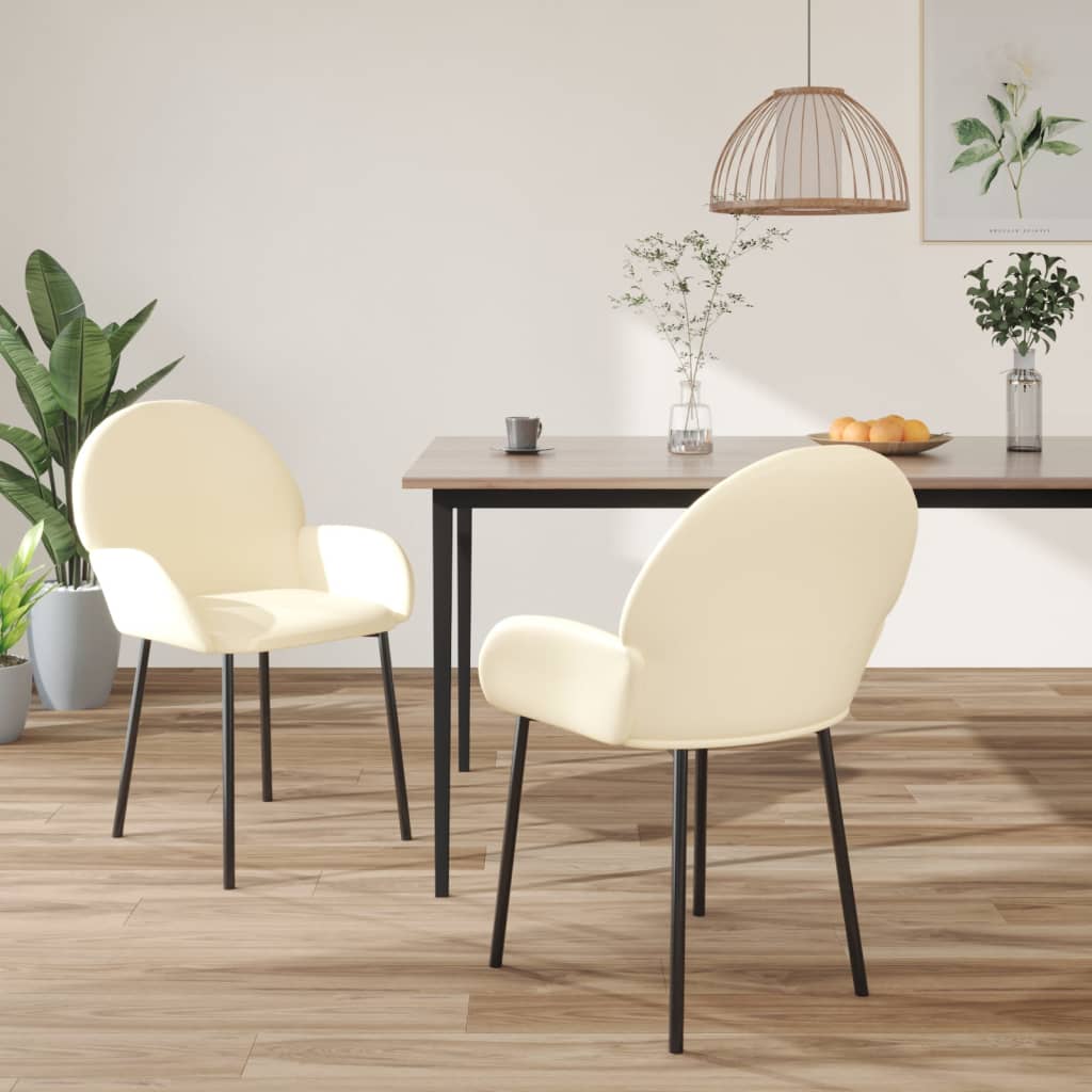 vidaXL Chaises de salle à manger 2 pcs Similicuir crème