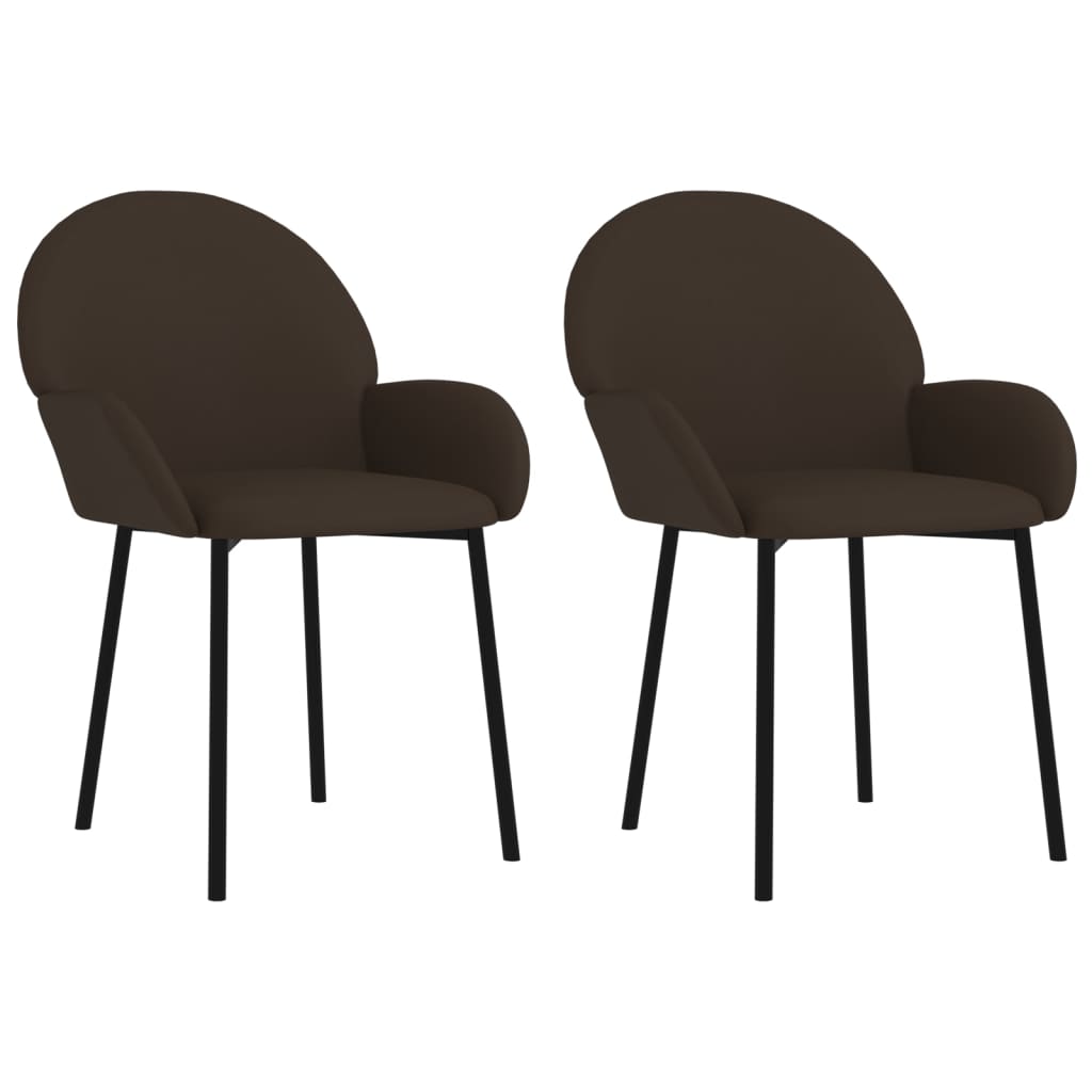 vidaXL Chaises de salle à manger 2 pcs Similicuir Marron
