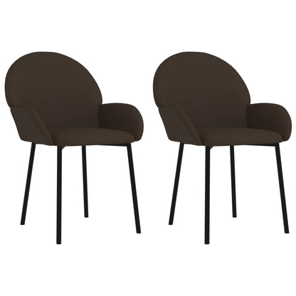 vidaXL Chaises de salle à manger 2 pcs Similicuir Marron