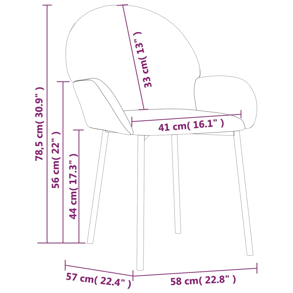 vidaXL Chaises de salle à manger 2 pcs Similicuir Marron