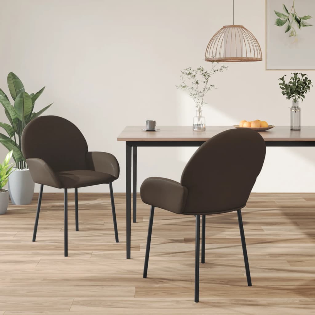 vidaXL Chaises de salle à manger 2 pcs Similicuir Marron