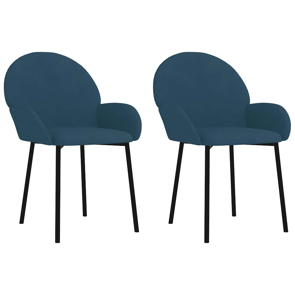 vidaXL Chaises de salle à manger 2 pcs Velours bleu