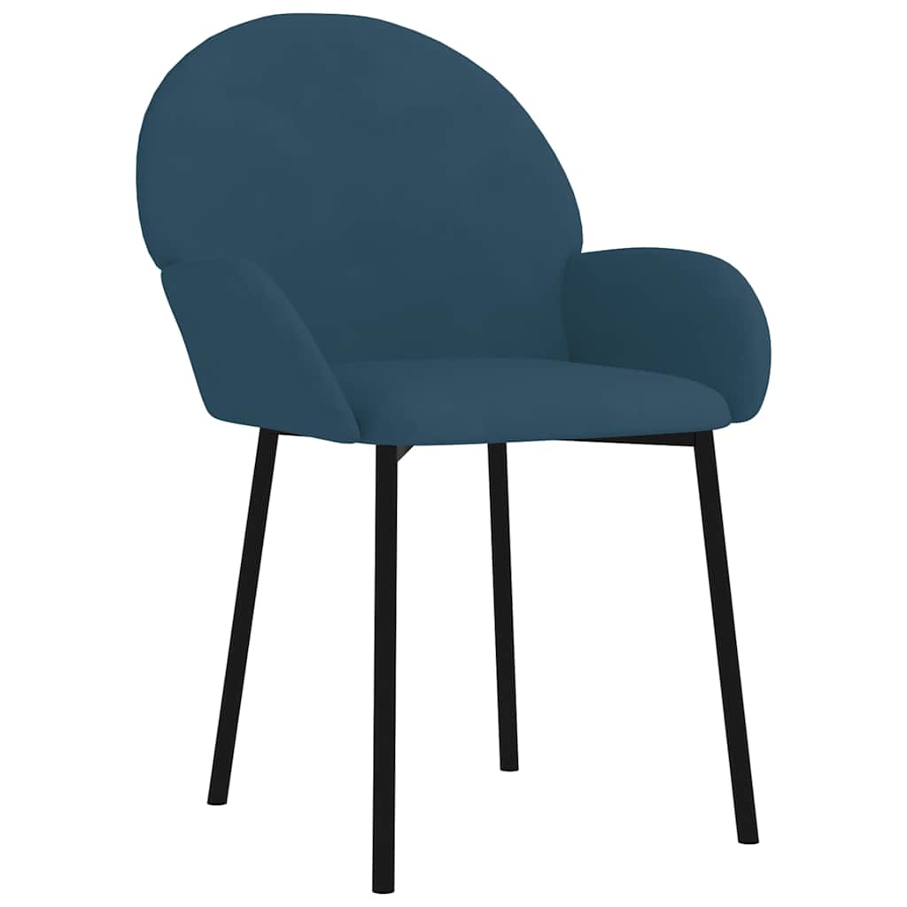 vidaXL Chaises de salle à manger 2 pcs Velours bleu