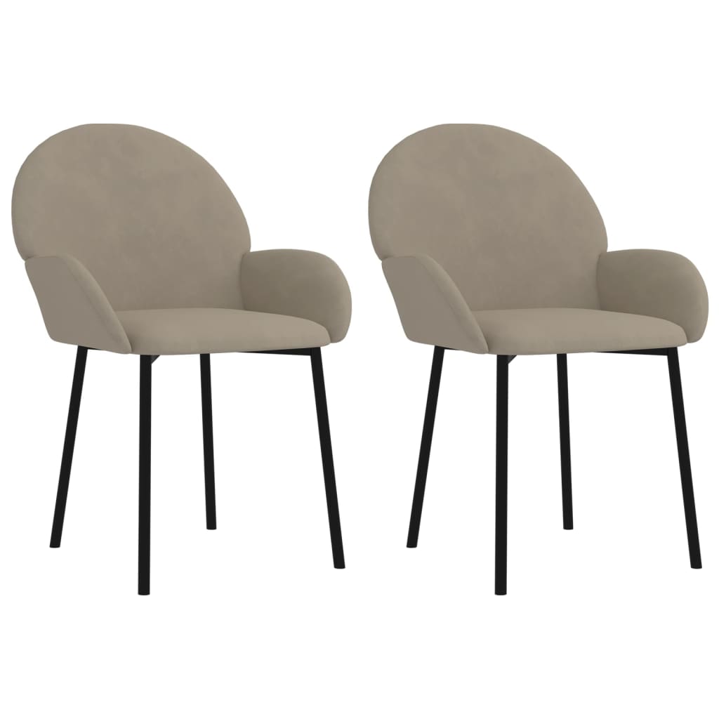 vidaXL Chaises de salle à manger 2 pcs Velours gris clair