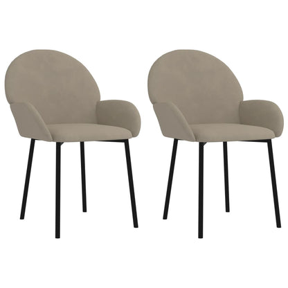 vidaXL Chaises de salle à manger 2 pcs Velours gris clair