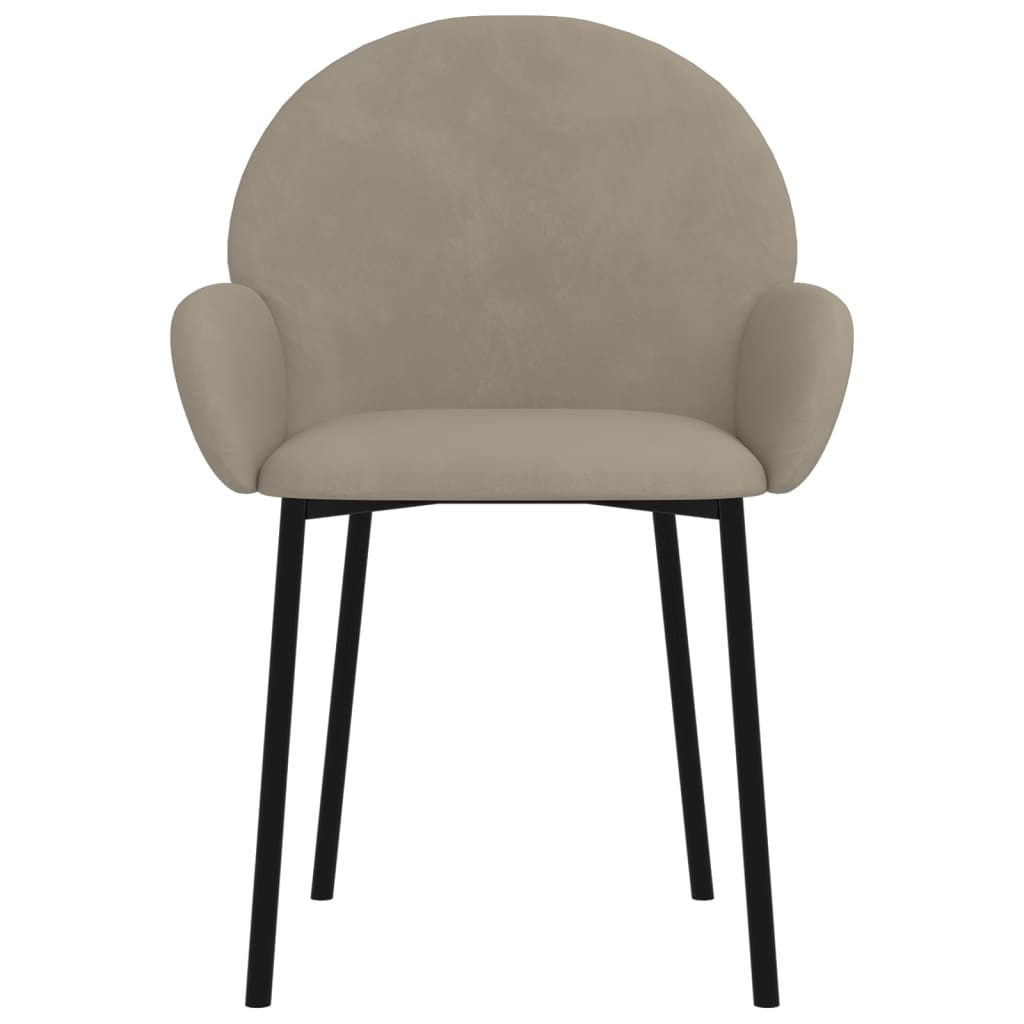 vidaXL Chaises de salle à manger 2 pcs Velours gris clair