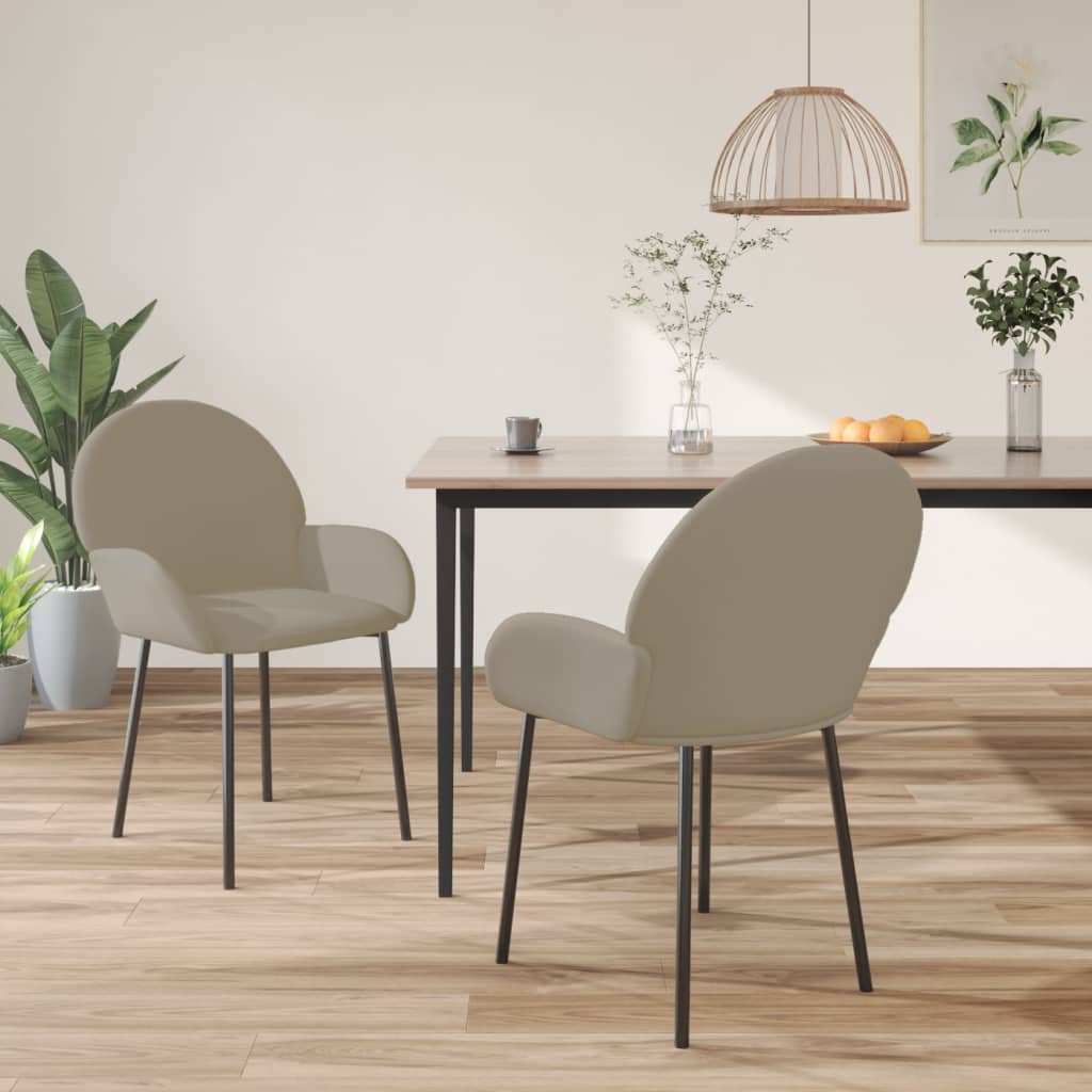 vidaXL Chaises de salle à manger 2 pcs Velours gris clair